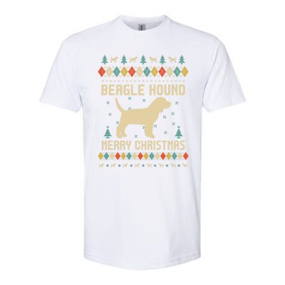 Beagle Hound Ugly Christmas Sweater Vinatge Retro Gift Softstyle CVC T-Shirt