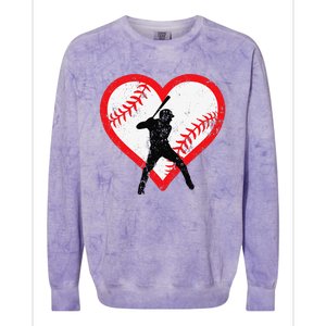 Baseball Heart Valentine's Day Gifts Cutens Colorblast Crewneck Sweatshirt