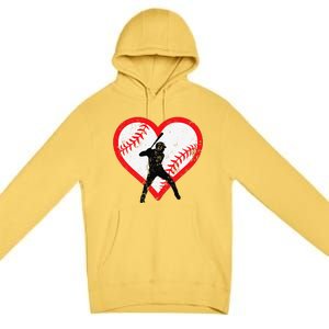 Baseball Heart Valentine's Day Gifts Cutens Premium Pullover Hoodie