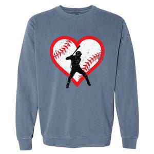 Baseball Heart Valentine's Day Gifts Cutens Garment-Dyed Sweatshirt