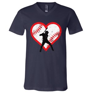 Baseball Heart Valentine's Day Gifts Cutens V-Neck T-Shirt