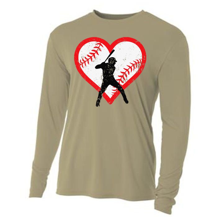 Baseball Heart Valentine's Day Gifts Cutens Cooling Performance Long Sleeve Crew