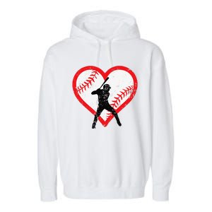 Baseball Heart Valentine's Day Gifts Cutens Garment-Dyed Fleece Hoodie