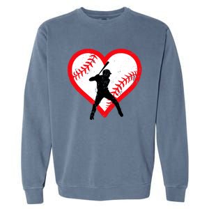 Baseball Heart Valentine's Day Gifts Teen Garment-Dyed Sweatshirt