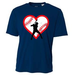 Baseball Heart Valentine's Day Gifts Teen Cooling Performance Crew T-Shirt