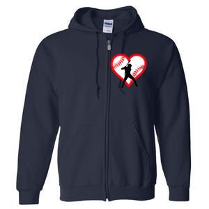 Baseball Heart Valentine's Day Gifts Teen Full Zip Hoodie