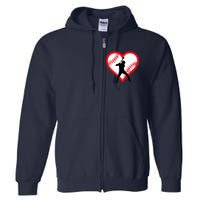 Baseball Heart Valentine's Day Gifts Teen Full Zip Hoodie