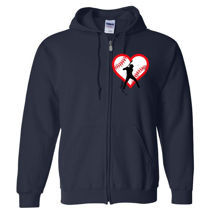 Baseball Heart Valentine's Day Gifts Teen Full Zip Hoodie