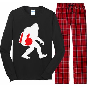 Bigfoot Heart Valentine's Day, Cute Anniversary Gift Long Sleeve Pajama Set