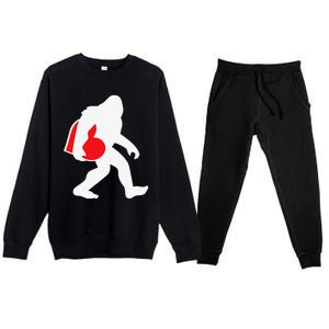 Bigfoot Heart Valentine's Day, Cute Anniversary Gift Premium Crewneck Sweatsuit Set