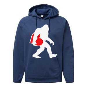 Bigfoot Heart Valentine's Day, Cute Anniversary Gift Performance Fleece Hoodie