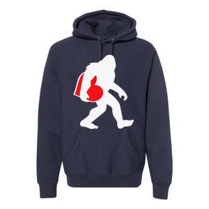 Bigfoot Heart Valentine's Day, Cute Anniversary Gift Premium Hoodie