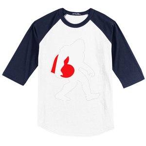 Bigfoot Heart Valentine's Day, Cute Anniversary Gift Baseball Sleeve Shirt