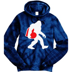 Bigfoot Heart Valentine's Day, Cute Anniversary Gift Tie Dye Hoodie