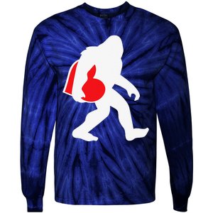 Bigfoot Heart Valentine's Day, Cute Anniversary Gift Tie-Dye Long Sleeve Shirt