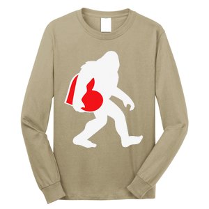 Bigfoot Heart Valentine's Day, Cute Anniversary Gift Long Sleeve Shirt