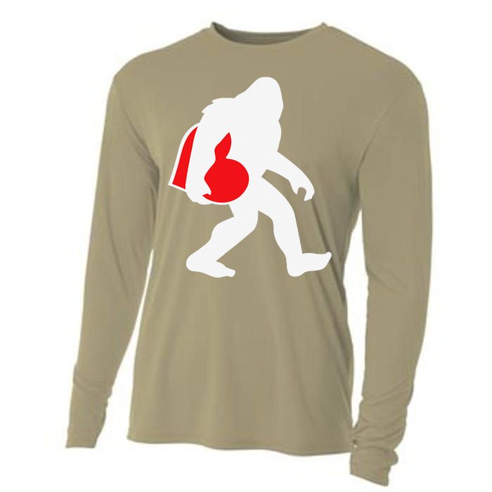 Bigfoot Heart Valentine's Day, Cute Anniversary Gift Cooling Performance Long Sleeve Crew