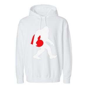 Bigfoot Heart Valentine's Day, Cute Anniversary Gift Garment-Dyed Fleece Hoodie