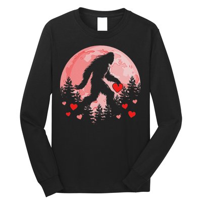Bigfoot Heart Valentines Day Long Sleeve Shirt