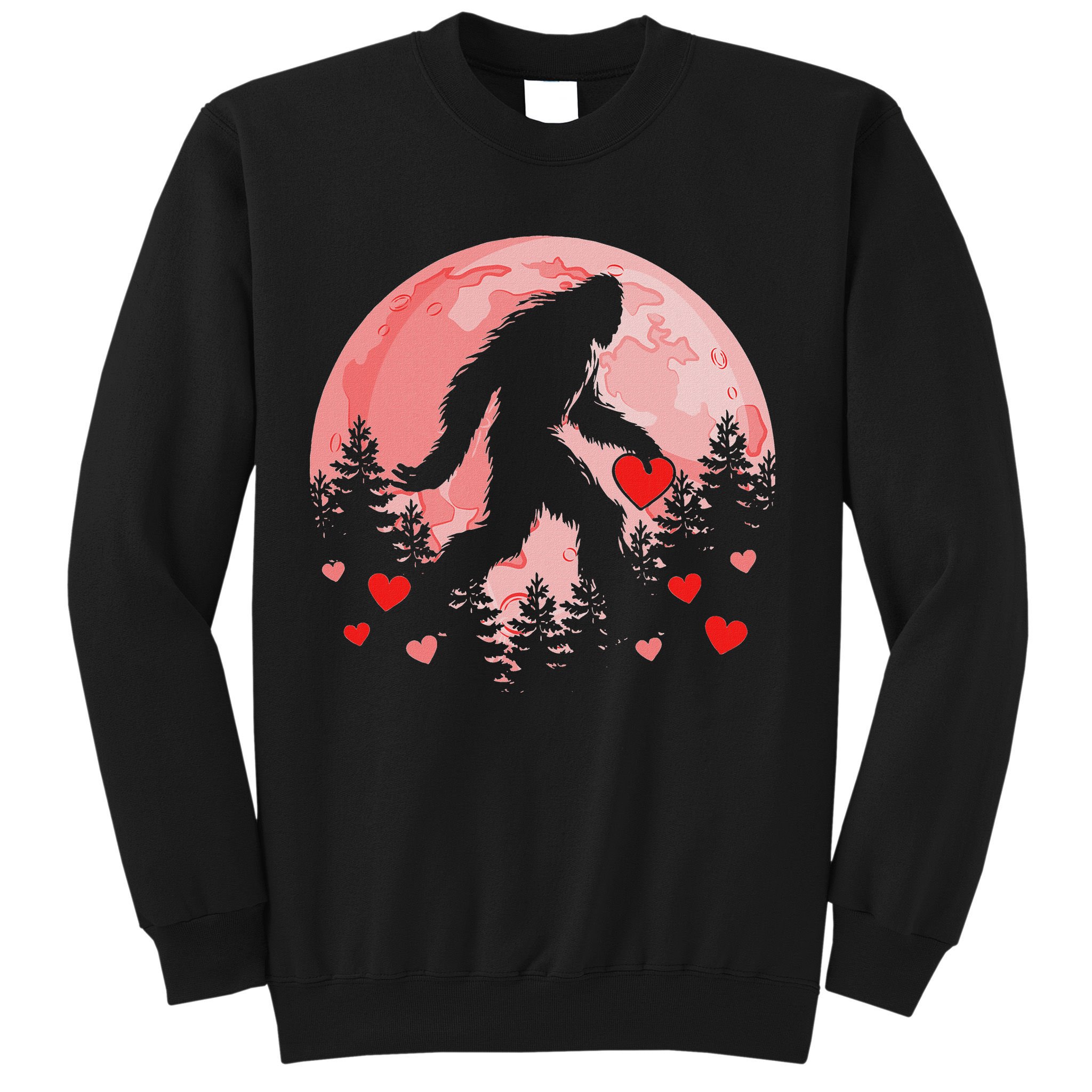 Bigfoot Heart Valentines Day Sweatshirt