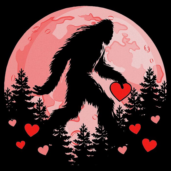 Bigfoot Heart Valentines Day Backpack