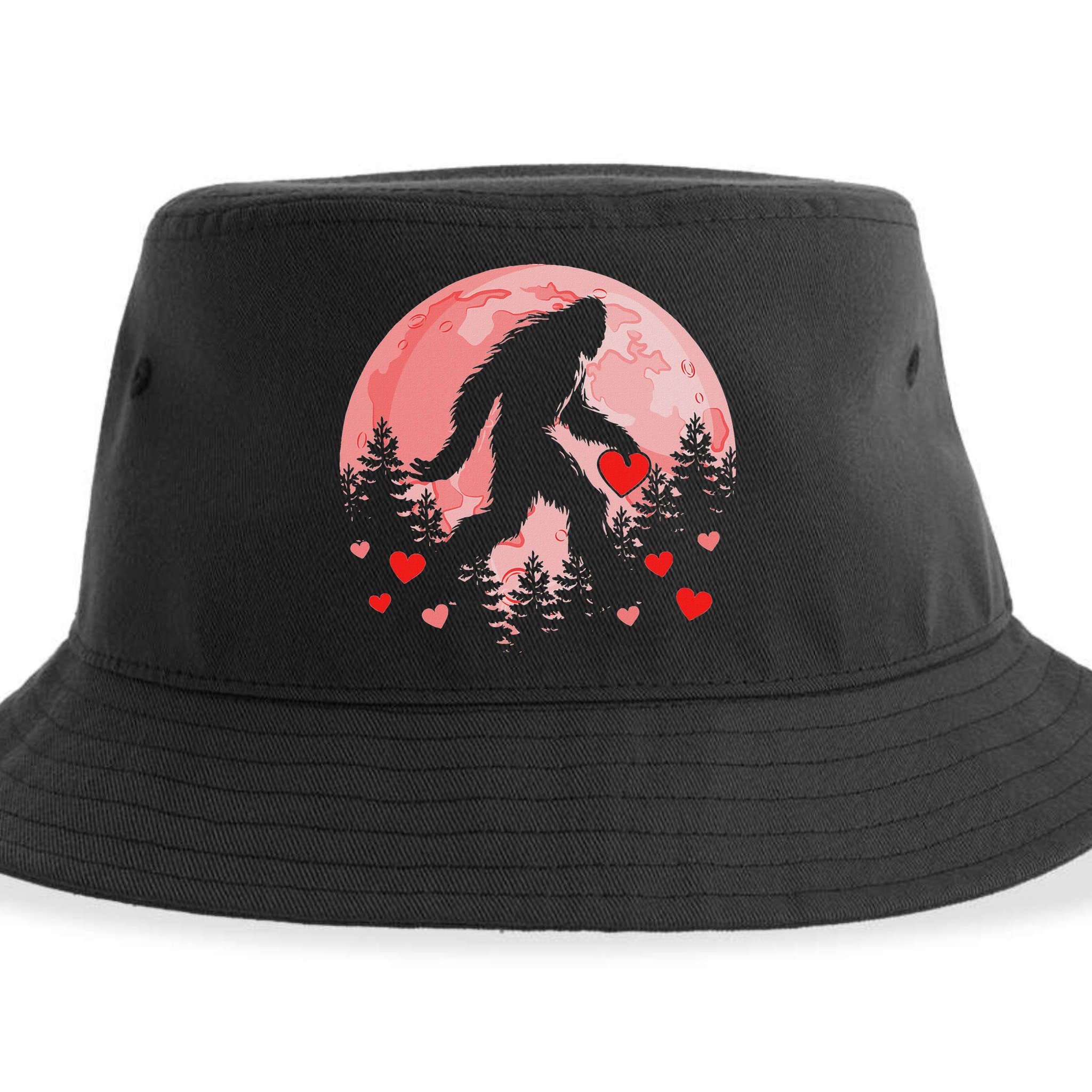 Bigfoot Heart Valentines Day Sustainable Bucket Hat