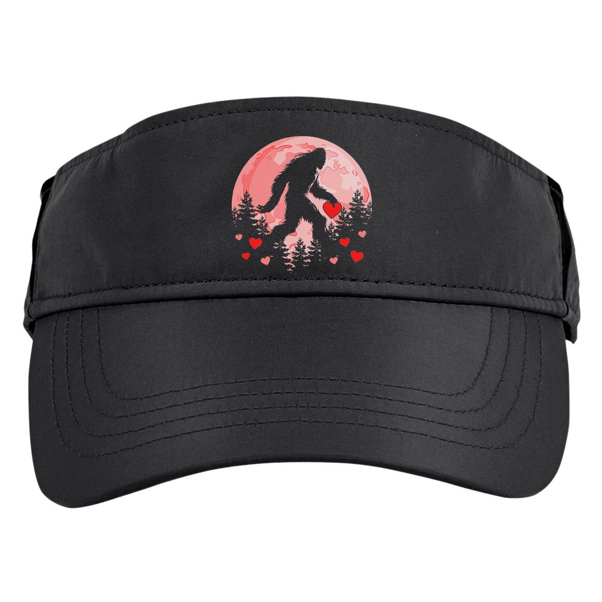 Bigfoot Heart Valentines Day Adult Drive Performance Visor
