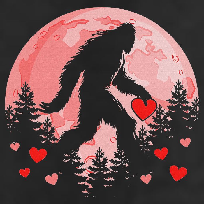 Bigfoot Heart Valentines Day Adult Drive Performance Visor