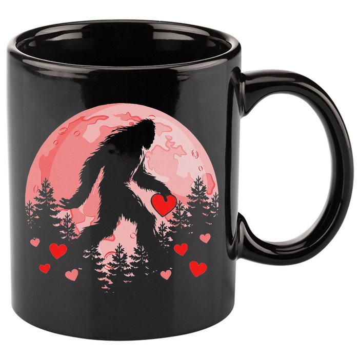 Bigfoot Heart Valentines Day 11oz C Handle Ceramic Mug