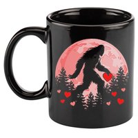 Bigfoot Heart Valentines Day 11oz C Handle Ceramic Mug