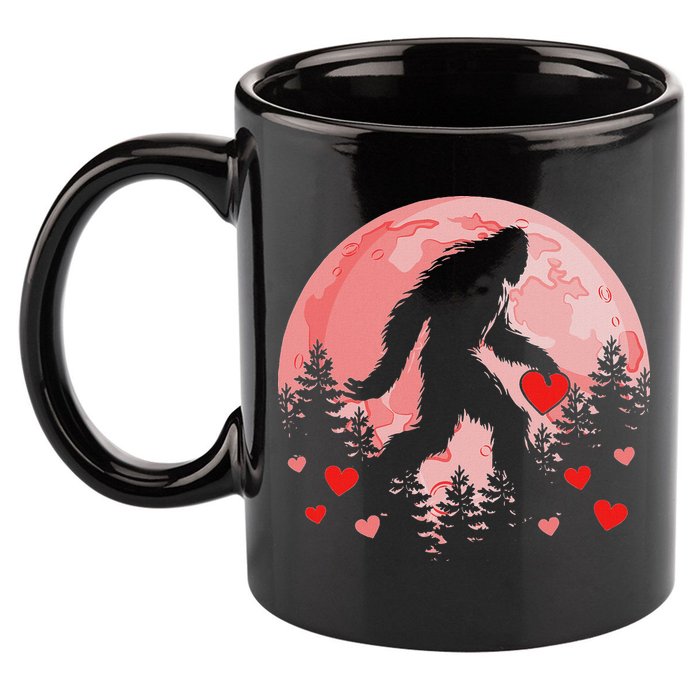 Bigfoot Heart Valentines Day 11oz C Handle Ceramic Mug