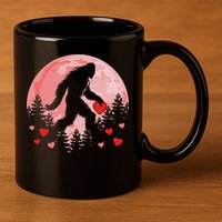 Bigfoot Heart Valentines Day 11oz C Handle Ceramic Mug