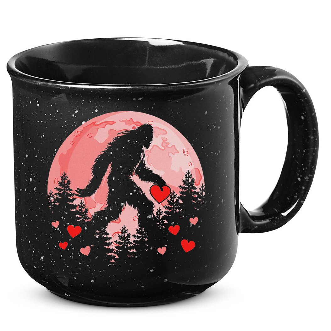 Bigfoot Heart Valentines Day 15oz Campfire Ceramic Mug