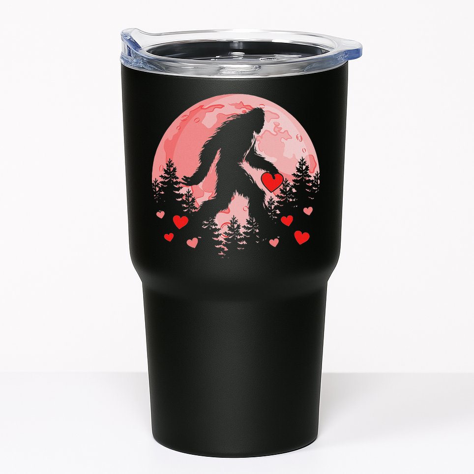 Bigfoot Heart Valentines Day Tumbler