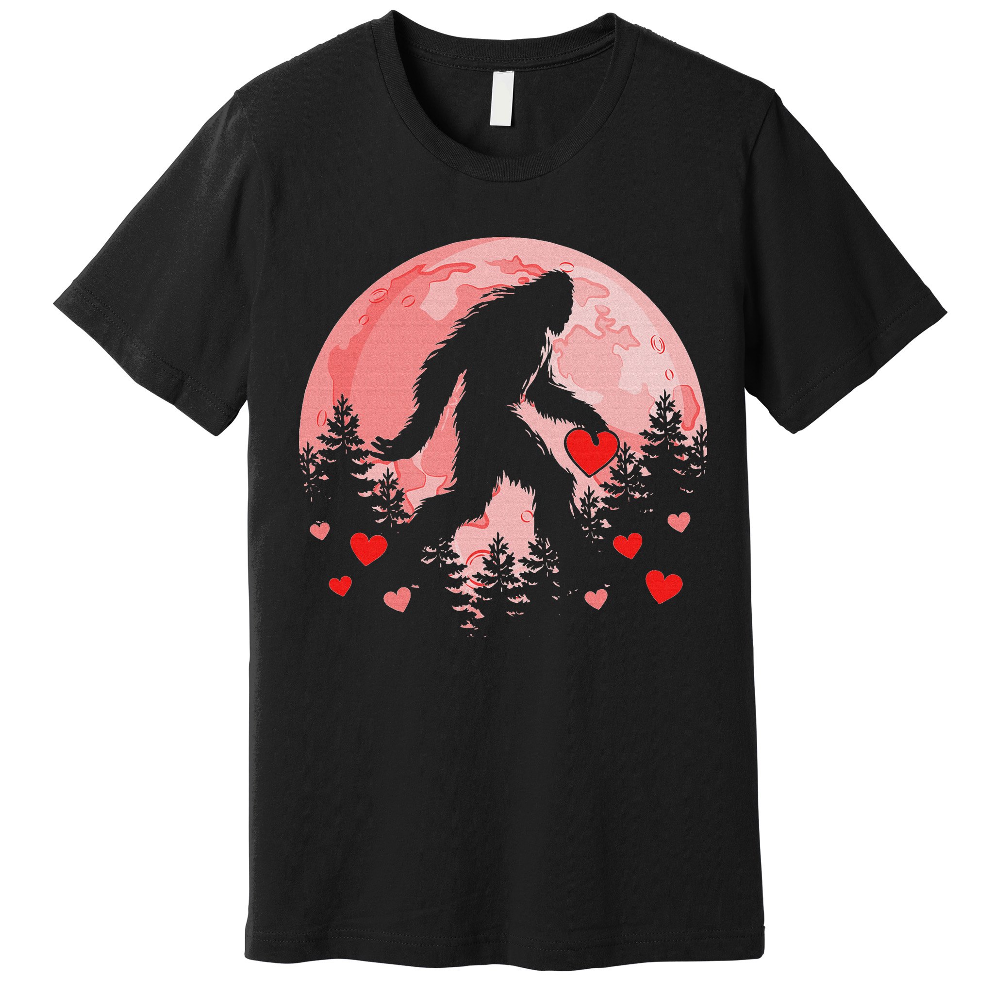 Bigfoot Heart Valentines Day Premium T-Shirt