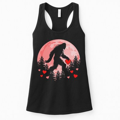 Bigfoot Heart Valentines Day Womens Tank Top