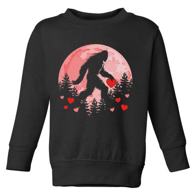 Bigfoot Heart Valentines Day Toddler Sweatshirt