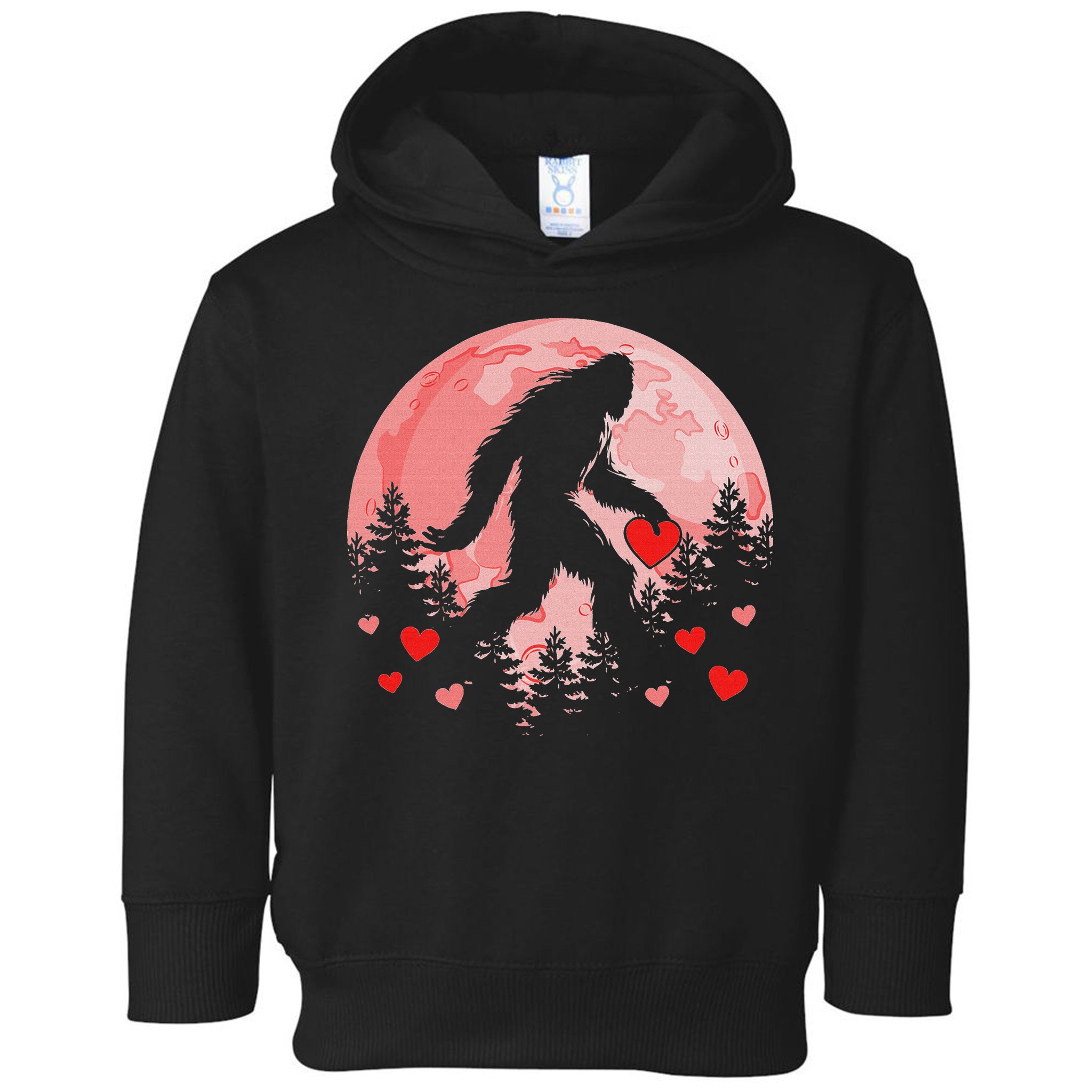 Bigfoot Heart Valentines Day Toddler Hoodie