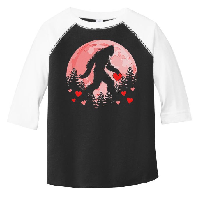 Bigfoot Heart Valentines Day Toddler Fine Jersey T-Shirt