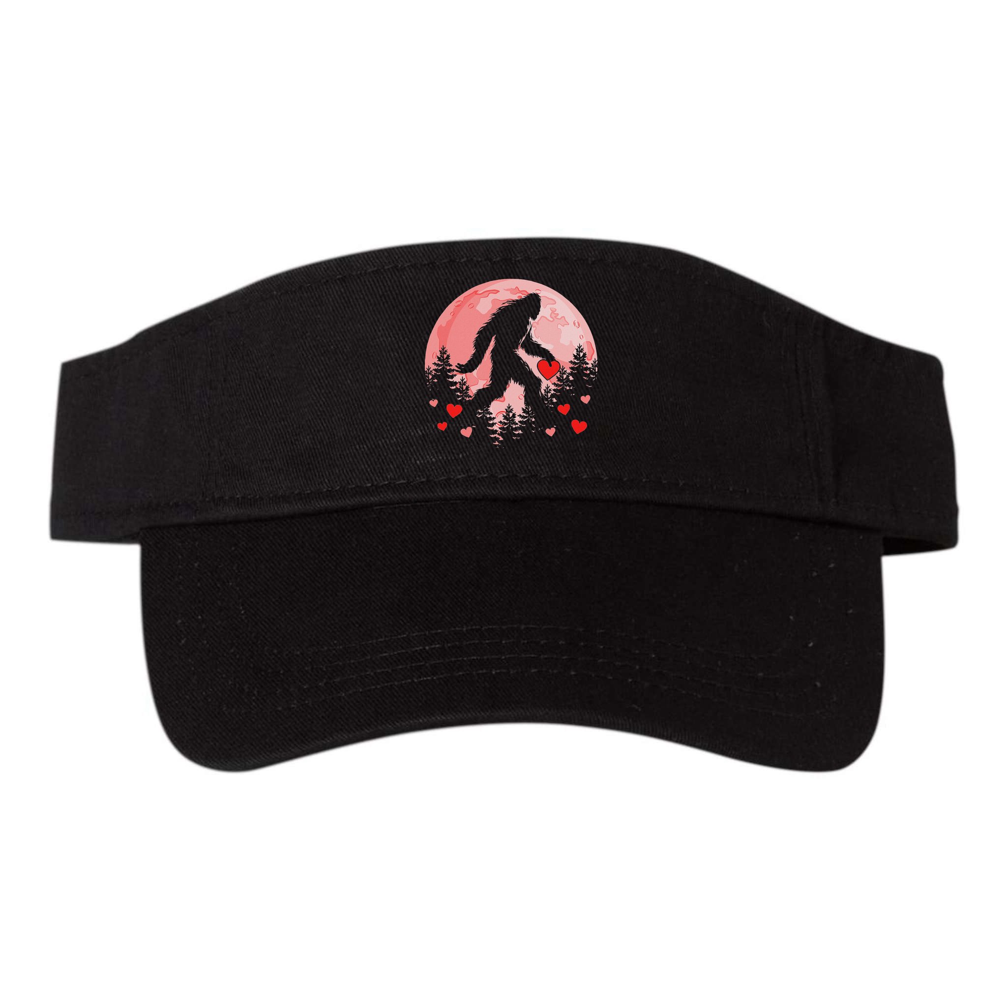 Bigfoot Heart Valentines Day Visor