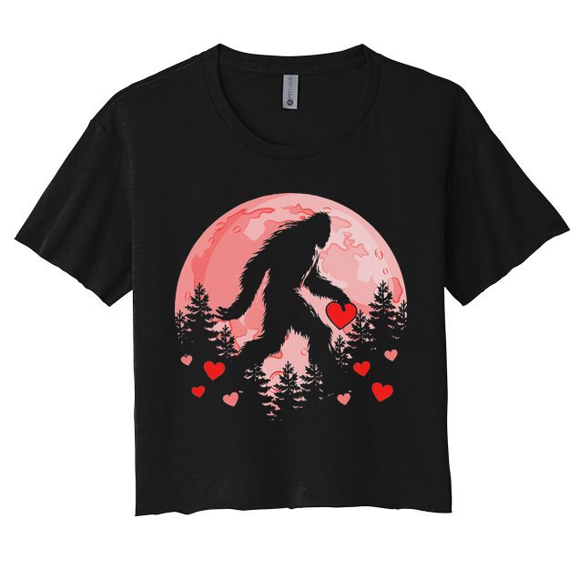 Bigfoot Heart Valentines Day Crop Top