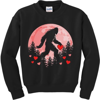 Bigfoot Heart Valentines Day Kids Sweatshirt