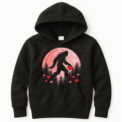 Bigfoot Heart Valentines Day Kids Hoodie