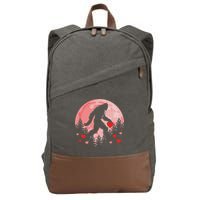 Bigfoot Heart Valentines Day Cotton Canvas Backpack