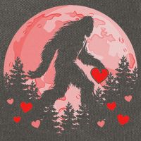 Bigfoot Heart Valentines Day Cotton Canvas Backpack