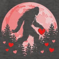 Bigfoot Heart Valentines Day Vector Backpack