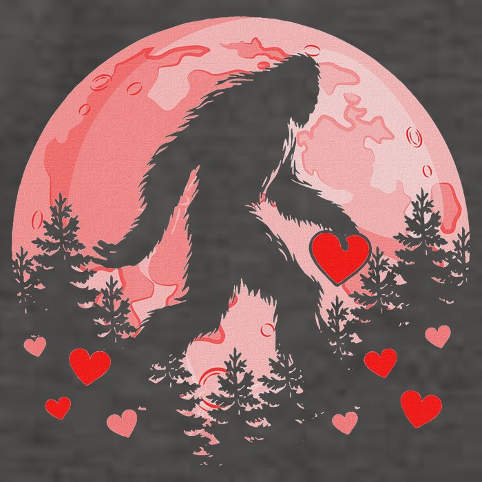 Bigfoot Heart Valentines Day Vector Backpack