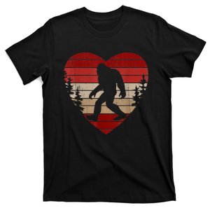 Bigfoot Heart Valentine's Day Kids Love Sasquatch T-Shirt