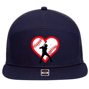 Baseball Heart Valentine's Day Gifts Teen Boy 7 Panel Mesh Trucker Snapback Hat