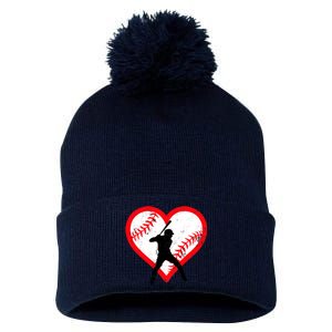 Baseball Heart Valentine's Day Gifts Teen Boy Pom Pom 12in Knit Beanie